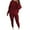 Wine 1, variant on hotojiny Plus Size Lounge Sets for Women 2 Piece Knit Long Sleeve Tops with Slim Pants Outfits Loungewear
