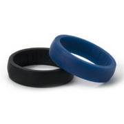 6mm HR Black and Blue Silicone Rings, 2-Pack