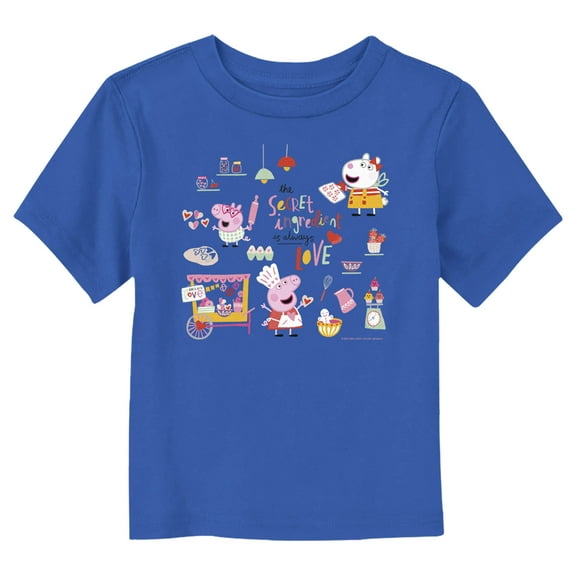Toddler's Peppa Pig Secret Ingredient Is Love Graphic Tee Royal Blue 3T