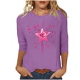 thumbnail image 2 of Goodtrade8 Womens 3/4 Sleeve Tops Spring Plus Size Pullover Valentine Crew Neck Graphic Gifts for Girlfriend Shirts for Women Cute, 2 of 5