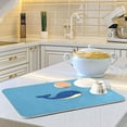 thumbnail image 4 of Iauyy Dish Drying Mat for Kitchen Counter, Super Absorbent & Hanging 16x18 / 18x24 Inch (S/M) A Lovely Blue Whale, 4 of 8