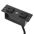 thumbnail image 3 of Recessed Power Strip 2 AC Outlets 2 USB Ports Furniture Desktop Embedded Power Socket 1.5m Cable US Plug 125V, 3 of 7