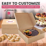 Fit Meal Prep 25 Pack Kraft Bakery Boxes, 9 x 9 x 3 Inches Brown Pastry Boxes, Cardboard Treat Boxes Pie Boxes Cookie Boxes Dessert Boxes for Cupcakes, Chocolates, Donuts, Macarons