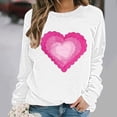 thumbnail image 2 of Kilaqueen Valentine's Day Sweatshirt for Women Crew Neck Long Sleeve Funny Love Heart Graphic Pullover Tops Holiday Vacation Casual Trendy Sweatshirt, 2 of 5