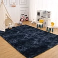 thumbnail image 3 of Garvee 5' x 8' Shag Area Rug Modern Plush and Thick Fluffy Rug Non-Slip Carpet Fuzzy Shaggy Rug for Bedroom, Navy Blue, 3 of 8