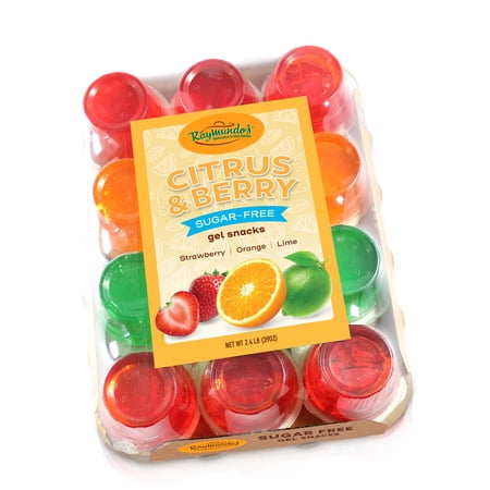 Raymundo's Assorted Sugar Free Gelatin Refrigerated Snack Cups, 3.25 oz, 12 Pack, Peanut-Free