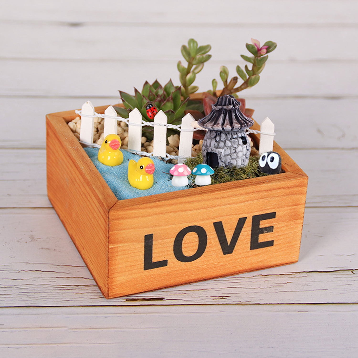 115 Miniature Fairy Garden Accessories, Fairy Garden Kit, Fairy Garden Animals, Miniature Figurines, Micro Landscape Ornaments Kit, Garden DIY Kit for Dollhouse Decoration Plant House Decor