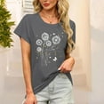 thumbnail image 2 of Graphic Tee Sunflower Graphic Shirt for Women Cute Floral Print Crew Neck Short Sleeve T-Shirts Ladies Tops and Blouses Teen Girls Casual T Shirts New P-Gray L, 2 of 6