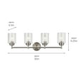 thumbnail image 3 of Kichler Winslow 30" 4 Light Brushed Nickel Vanity Light with Seeded Glass Shades, 3 of 7