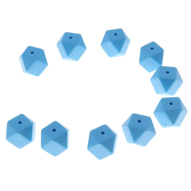 BPA- Silicone Beads Colgante Colr de Mordedor para Bebé Decoración de Bricoje idad - Azul, 4 Yotijar Perlas de dentición de silicona