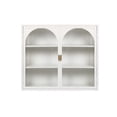 thumbnail image 4 of 27.56" Double Glass Door Wall Cabinet with Detachable Shelves, 3-Tier Bathroom Cabinet Wall Mounted, Wall Storage Cabinet for Living Room, Kitchen, White, 4 of 9
