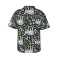 thumbnail image 3 of Balery Cute Sloth Print Men's Hawaiian Shirts Short Sleeve Beach Shirt Relaxed Fit Vacation Button Down Shirts-, 3 of 9
