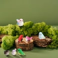 thumbnail image 5 of OUNONA Small Bird Figurines Set of 8 Assorted Colors Moss Landscape Decorations for Garden and Home, 5 of 8
