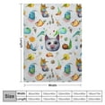 thumbnail image 4 of COMIO  Funny Throw Blanket, Classic Yellow Faces Phones Mouse Corn Cactus Hourglass Bread Print, Flannel Accent Piece Soft Couch Cover for Adults, Mustard White Green, 4 of 6