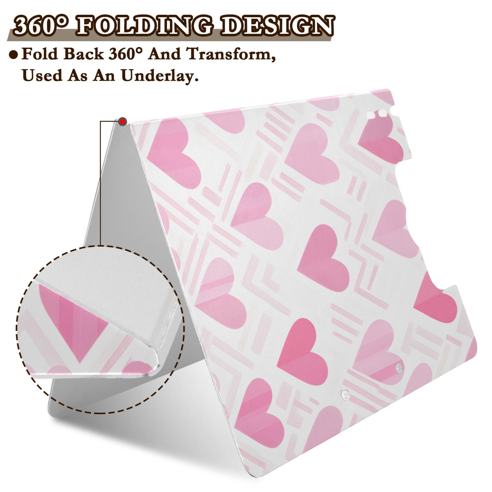 FORMRS A4 Clipboard Folder with Pen Holder Horizontal Foldable School Office Binder, Geometric Love