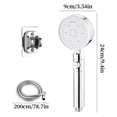 thumbnail image 3 of Tuvgenk Handheld Shower Head High Pressure Shower Head Detachable Replacement Silver 8 Spray Modes Plastic for Home Bathroom, 3 of 5
