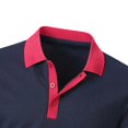 thumbnail image 4 of hotojiny Men's 2 Pieces Summer Outfits Stylish Color Block Button Collared Shirt and Shorts Set for Golf Beach Clothes(Gray,X-Large), 4 of 5