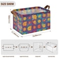 thumbnail image 7 of Yayeee Foldable Storage Basket for Shelves with Handles Waterproof Cloth Bins, Colorful Checkered Daisy, 7 of 7