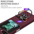 thumbnail image 4 of Allytech Galaxy Z Flip 6 Case With Ring Holder Stand Shockproof Protective Anti-Scratch Hybrid Case Cover for Samsung Galaxy Z Flip 6 - Winered, 4 of 9