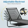 thumbnail image 5 of Ainfox Patio Chaise Lounge Chair, 5 Adjustable Positions Outdoor Recliner with Hidden Storage, Breathable Textilene Fabric Steel Frame,Black, 5 of 7