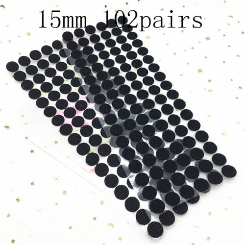 10mm 15mm Red Green Blue Yellow Adhesive Fastener Tape Dot Hook and Loop Magic Sticker Round Strong Self Adhesive Fastener Tape 15mm Black 102pairs loop and hook
