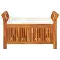thumbnail image 5 of vidaXL Patio Collection Solid Acacia Wood Outdoor Storage Bench with Cushion - Loveseat, 5 of 10