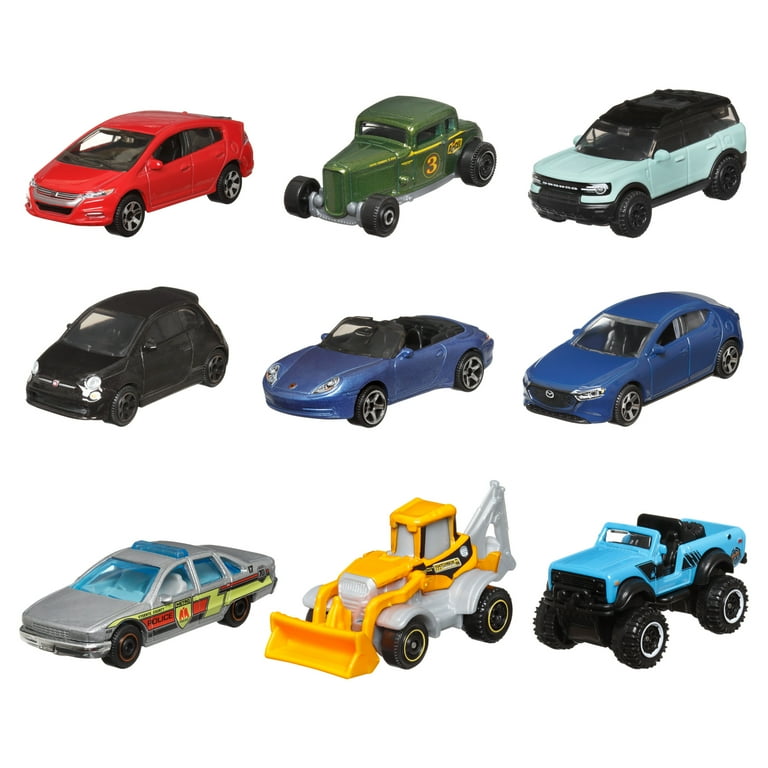 Matchbox Kids Toy 9-Pack Vehicles: Themed Cars or Trucks, 1:64