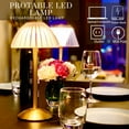 thumbnail image 5 of Yanyu 12" Modern Cordless Brass Gold Table Lamp with White Pleated Acrylic Shade, 5 of 6