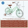 thumbnail image 3 of Prorider 16" Kids Bike Toddler Adjustable Bicycle with Training Wheel for 4-7 Years Old Girl Green, 3 of 10