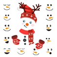 thumbnail image 4 of 16 𝐏ieces Snowman Face Wall Stickers Cute Christmas Snow Man Wall Decals Refrigerator Stickers Window Cling Decal Xmas Decorations, 4 of 8