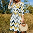 thumbnail image 4 of Abstract Geometric Chevron Pattern Design Womens Summer Dress Tie Back A Line Flare Dress, 4 of 9