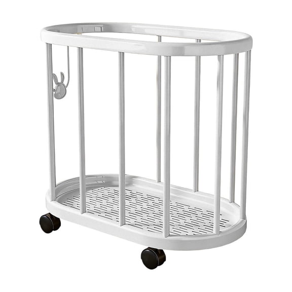 Large Capacity Plastic Laundry Basket - Foldable Storage Hamper for Bathroom, Bedroom & Home Use - Waterproof and Ventilated Design for Clothes, Towels & Bedding,White