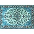 thumbnail image 1 of Ahgly Company Indoor Rectangle Medallion Light Blue Traditional Area Rugs, 8' x 10', 1 of 4