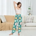thumbnail image 4 of Dailycode Women's Pajama Pants Wide Leg Lounge Pj Bottoms With Pockets Easter Eggs with Snow, 4 of 7
