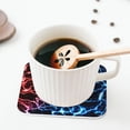thumbnail image 5 of Bingfone Vintage Red And Blue Lightning Leather Drinks Coasters with Set of 6,Suitable for Home Kitchen,Coffee Cup Coasters Home Gift, 5 of 7
