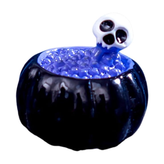 Black & Orange Pumpkin Miniature Pool Ornaments - Charming Micro Landscapes Accessories for Halloween Displays and DIY Terrariums - A