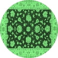 thumbnail image 1 of Ahgly Company Indoor Round Persian Emerald Green Traditional Area Rugs, 8' Round, 1 of 4