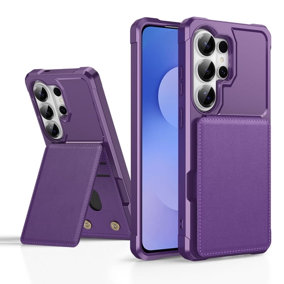 Dteck Wallet Case for Samsung Galaxy S26 Ultra,Magnetic Leather Card Holder Pocket Flip Case Shockproof Kickstand Rubber Back Cover for Samsung Galaxy S26 Ultra,Purple