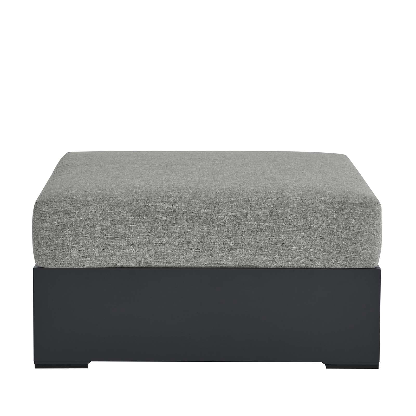 Tahoe Outdoor Patio Powder-Coated Aluminum Ottoman in Gray Gray