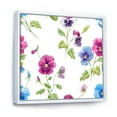 thumbnail image 3 of Designart 'Blue and Pink Pansy Flowers II' Traditional Framed Canvas Wall Art Print, 3 of 5
