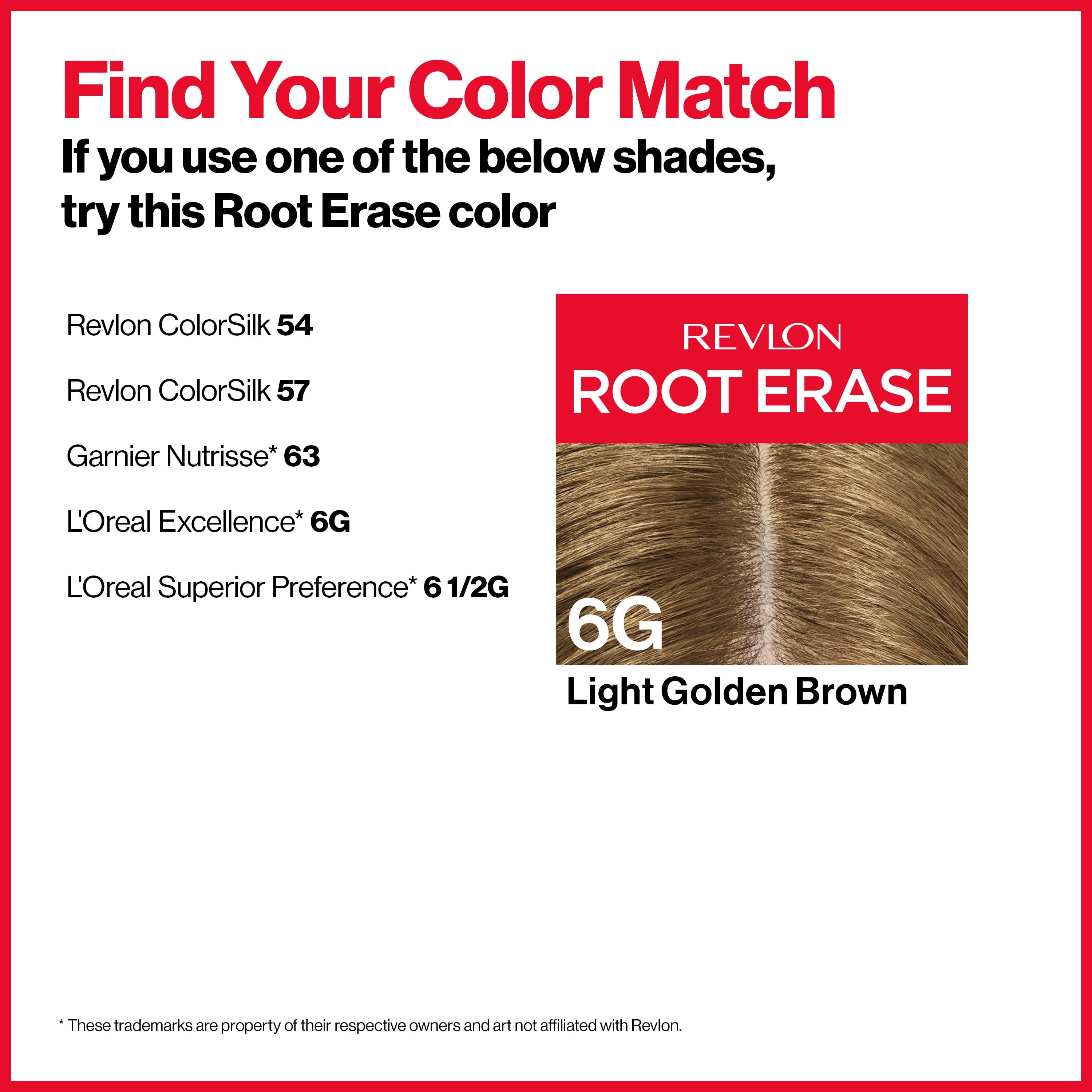 Revlon Root Erase Permanent Hair Color, At Home Touchup Dye with Applicator Brush for Multiple Use, 100% Gray Coverage, 6G Light Golden Brown, 3.2 fl oz