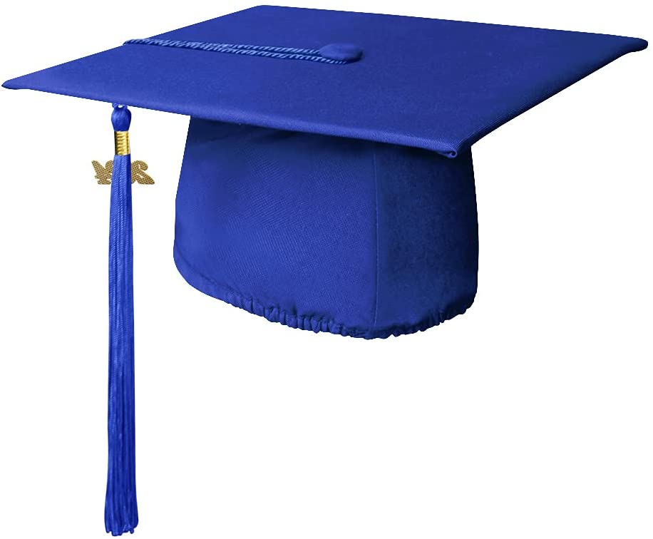 Endea Graduation Matte Cap & Tassel (Royal Blue, 2024), Adult Unisex