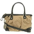 thumbnail image 1 of Pre-Owned Gucci 247902 GG canvas leather beige black 2way handbag 1465GUCCI (Good), 1 of 9