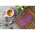 thumbnail image 3 of Carolines Treasures CJ1044-UFC Letter U Chevron Orange and Blue Foam Coaster Set of 4 3 1/2 x 3 1/2 multicolor, 3 of 3