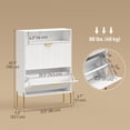 thumbnail image 3 of HOMCOM Armoire à Chaussures avec 2 Tiroirs Basculants, Armoire de Rangement à Chaussures Mince, Blanc, 3 of 10
