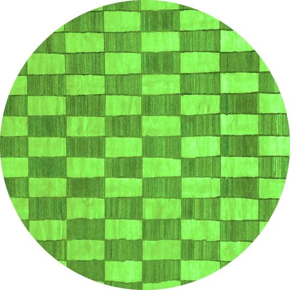 Ahgly Company Indoor Round Abstract Green Modern Area Rugs, 6' Round
