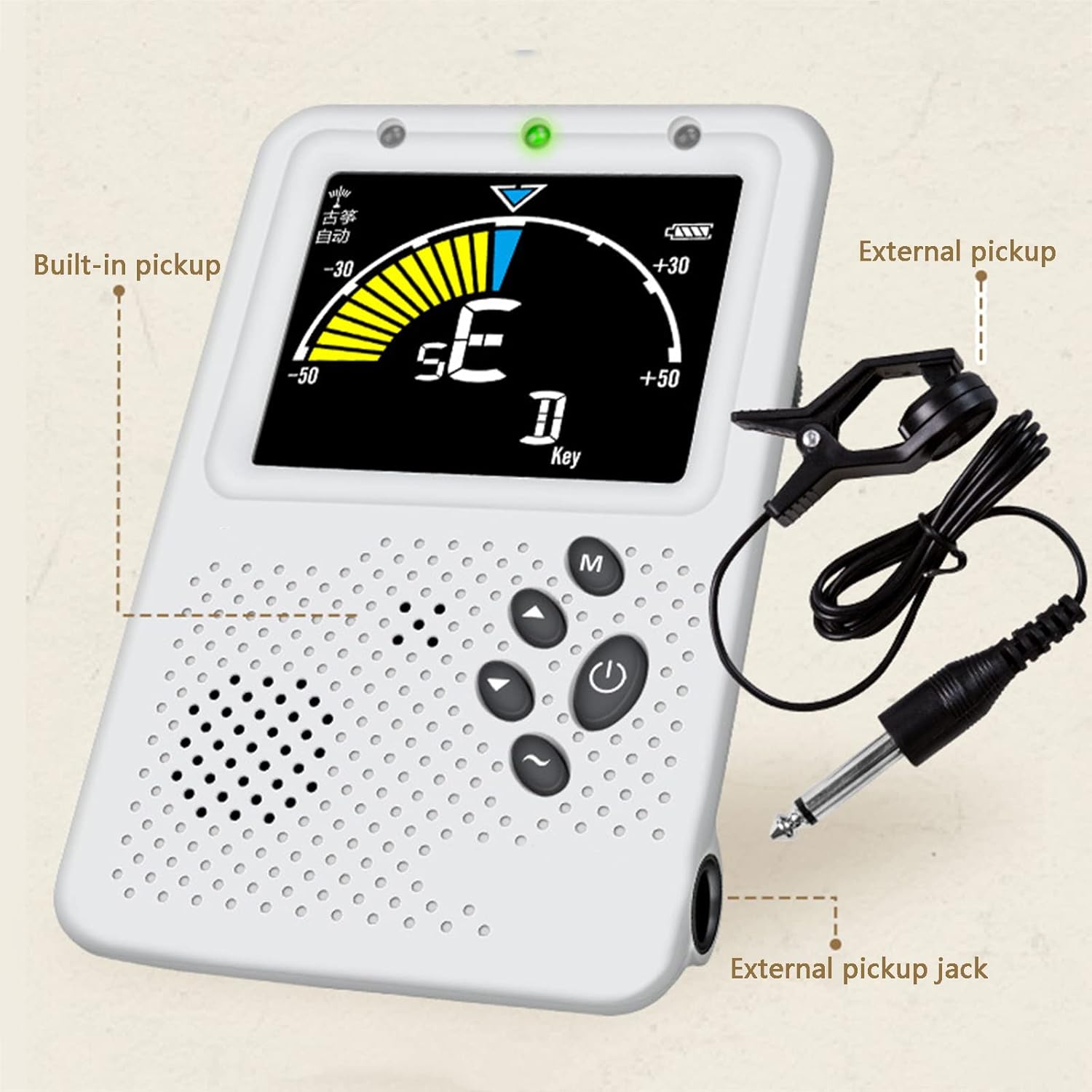 Metronome Tuner, Digital Metronome Tuner Tone Generator with Human Voice Beat, Rechargeable Tuner for All Instruments - Guitar, Bass, Violin, Ukulele Chromatic