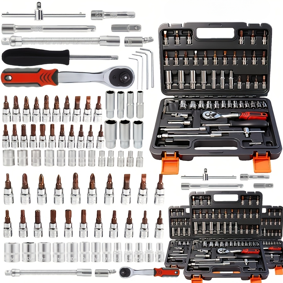 Professional 52/899 Pcs Tool Set, Multi-Functional Portable Toolbox, All-in-One Hand Tools for Home and Car Repair, Ideal Gift for DIY Enthusiasts and Mechanics