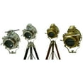 thumbnail image 3 of Industrial Studio Designer Nautical Antique & Chrmoe Finish Searchlight Tripod Floor Lamp Set of Two, 3 of 3
