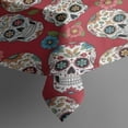 thumbnail image 3 of Red Flower Skull Pattern Rectangle Tablecloth 60"x84",Waterproof Polyester Rectangle Table Cloth, Wipeable Spillproof Polyester Tablecloth for Dining, Camping, Indoor and Outdoor, 3 of 5